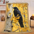 Crow Blanket for Girls Women Boys Men Adults Kids Soft Cozy Fleece Raven Throw Blankets Gifts Warm Flannel Plush Lightweight Decor for Couch Bed Sofa 50"X40"