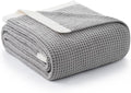 Amélie Home Waffle Throw Blanket for Couch, Soft Cozy Chenille Knit Blanket Warm Decorative Throw for Sofa, 50"x60", Grey