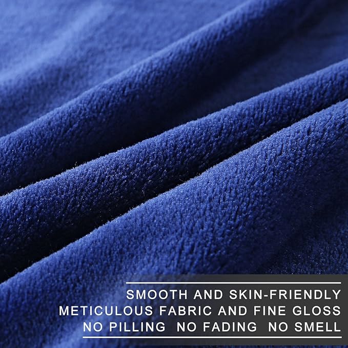 Polar Fleece Blankets King Size for The Bed Extra Soft Brush Fabric Super Warm Sofa Blanket 90" x 108"(Royal Blue King)