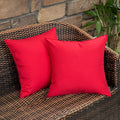 MIULEE Pack of 2 Decorative Outdoor Waterproof Pillow Covers Square Garden Cushion Sham Christmas Throw Pillowcase Shell for Spring Patio Tent Couch 16x16 Inch Red