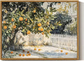 InSimSea Framed Canvas Wall Art Vintage Decor, Orange Trees Art Room Decor Aesthetic, Classic Rustic Farmhouse Wall Decoration for Bedroom Living Room Bathroom Gallery, 12x16inch