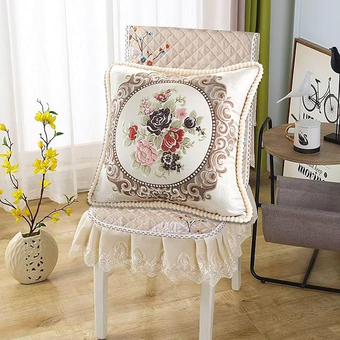 SZHELEJIAM Pillow Cover18x18, Set of 2,Embroidered Jacquard Throw Pillow Covers,Vintage Floral Decorative Cushion Covers for Sofa, Bed,Lounger Greywhite