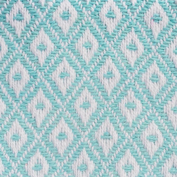 DII Global Mini Diamond Woven Throw, 50x60, Aqua