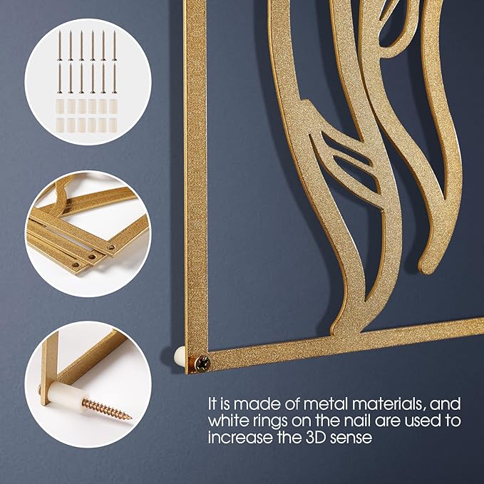 3 Pcs Gold Wall Decor Above Bed Minimalist for Living Room Metal Line Art - Female Body, Gold Room Decor for Bedroom Modern Wall Art for Indoor 15inch