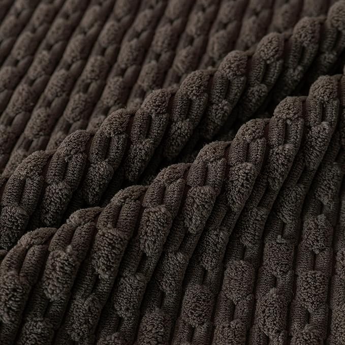 Set of 4 Beige Brown Coffee Decorative Throw Pillow Covers 12x20 Inch Corduroy Pillow Covers for Bed Couch Sofa Living Room Soft Cushion Cases