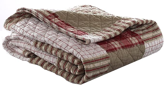 Eddie Bauer - Throw Blanket, 100% Soft Cotton Percale Plaid Bedding, Throw Blanket for Couch or Bed (Camano Island Red, 50" x 60")