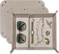 UnionBasic Medium Valet Tray, Jewelry Tray for Rings Watches Earrings, Entryway Catchall Caddy for Coins Keys Change, Nightstand Bedside Valet Holder, Trays for Electronic Gadgets, Beige Plus