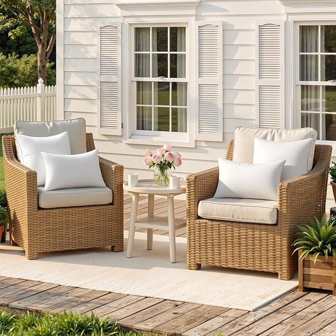 MIULEE Pack of 4 12x20 Outdoor Pillow Inserts, Waterproof Decorative Rectangle Throw Pillow Inserts for Patio Sofa Garden Porch Couch