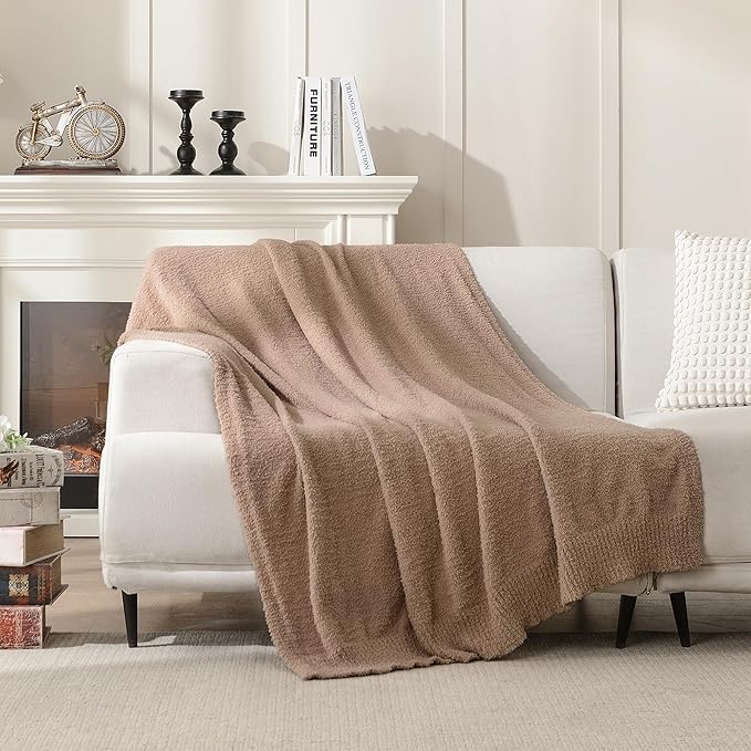 JOOJA Knitted Dusty Pink Rose Blush Throw Twin Size Blanket Polyester Soft Fleece Blanket for Couch Bed Sofa 60x80 Inches Dusty Rose