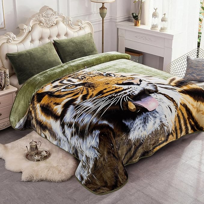 JYK Plush Fleece Blanket Queen Size 91" x 75", 3.7LBs 1 Ply Soft Korean Mink Warm Lightweight Bed Blanket for Autumn Winter