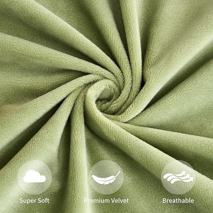 Throw Pillow Covers Sage Green Set of 2 16x16 Inch Pillow Covers, Soft Velvet Decorative Pillowcases for Couch Sofa Bed, Home Boho Decor, Modern Farmhouse Cushion Covers