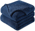 Exclusivo Mezcla Twin Size Blanket for Bed, Super Soft Velvet Plush Fleece Blankets, Fuzzy Cozy and Warm for Winter, 60x80 Inches, Navy Blue
