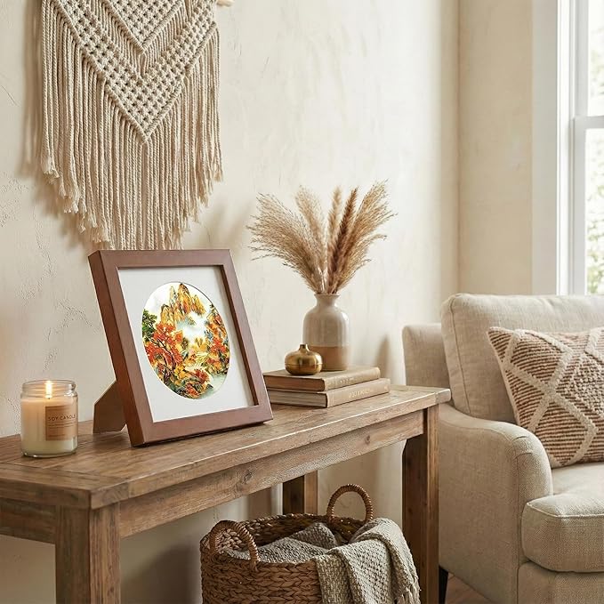 Newscz Framed Wall Art 8.3x8.3 Inch Modern Home Decor for Living Room Bedroom Wall Decor Above Bed & Office Aesthetic Gallery Wall Frame Set Farmhouse & Art Deco Decor Dining Room Kitchen Wall Decor (H-B11)