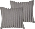 18x18 Throw Pillow Covers Set of 2, Decorative Faux Fur Covers for Bed, Couch Soft Fluffy Pillow Cover with Velvet Back for Living Room, Neutral Home Décor Accent for Sofa - Dark Gray