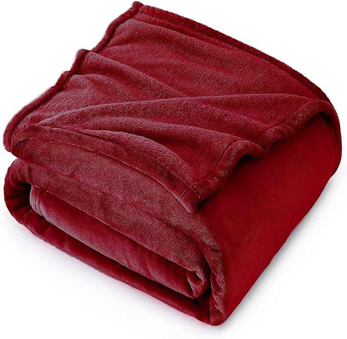 Polar Fleece Throw Blanket for Couch, Twin Bed, Chair, Kids, Adults, Pets 50x60 Soft Cozy Reversible Throw Blanket (Brick Red)