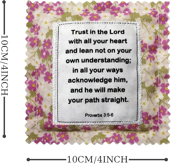 Mini Prayer Quilt with Cross Inside Vintage Pocket Scripture Prayer Quilt Squares Sympathy Christian Gifts for Women Pastor Appreciation Father's Day Graduates Gifts (Scripture 6 Pack)