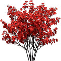Mandy's Red Artificial Baby’s Breath Flowers 6 Bundles Silk Gypsophila, 18.5 Inch European Style Modern Home Decor Centerpiece, Neutral Wedding Flower Arrangements