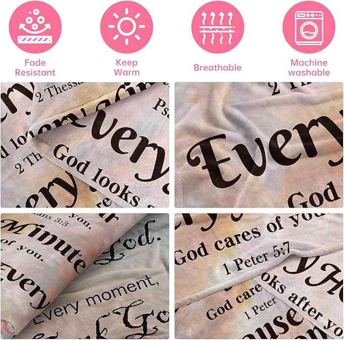 Christian Gifts for Women Faith, Soft Throw Blankets for Women, Inspirational/Spiritual/Religious Gifts for Men, Personalized Blankets for Adults/Kids 40"x 50"