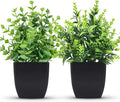 2 Pack Small Fake Plants Black Bathroom Accessories for Home Bedroom Bathroom Kitchen Decor