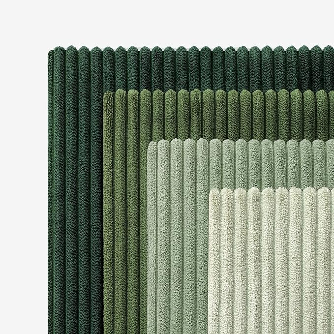 EMEMA Spring Green Decorative Throw Pillow Covers for Couch Bed Livingroom 16x16 Inch Set of 4 Boho Farmhouse Corduroy Striped Square Pillow Case,Western Modern Cushion Covers Home Decor