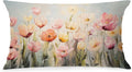 Spring Tulip Floral Lumbar Pillow Cover 12x20 Double-Sided, Cottagecore Room Home Decor, Farmhouse Easter Abstract Pink Flower Decorative Throw Pillow Cover for Living Room Home Bedroom