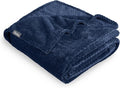 Bare Home Textured Fleece Blanket - Throw/Travel - Ultra-Soft Lightweight for Bed, Sofa, and Couch - Luxury Microplush - Cozy Warm Blanket (Throw/Travel, Chevron Dark Blue)