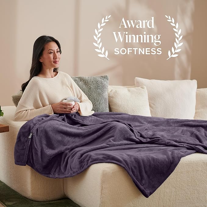 Bare Home Fleece Blanket - Full/Queen - Ultra-Soft Lightweight for Bed, Sofa, and Couch - Luxury Microplush - Cozy Warm Blanket (Full/Queen, Eggplant)