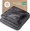 Bare Home Fleece Blanket - Twin/Twin Extra Long - Ultra-Soft Lightweight for Bed, Sofa, and Couch - Luxury Microplush - Cozy Warm Blanket (Twin/Twin XL, Forged Iron Grey)