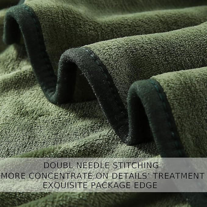 Fleece Blankets Travel Size Summer Blanket All Season Lightweight Throw for The Bed Extra Soft Brush Fabric Winter Warm Sofa Blanket 50"*61"(Travel Green)