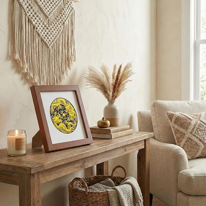 Newscz Framed Wall Art 8.3x8.3 Inch Modern Home Decor for Living Room Bedroom Wall Decor Above Bed & Office Aesthetic Gallery Wall Frame Set Farmhouse & Art Deco Decor Dining Room Kitchen Wall Decor (H-E02)