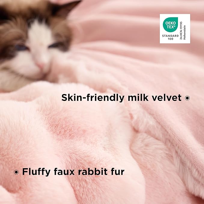 Bedsure GentleSoft Fluffy Fuzzy Cute Pink Blanket Teen Girls Gifts, Soft Cozy Faux Fur Throw Blanket, Valentines Tie-Dye Pink Room Decor for Girlfriend Women, Thick Warm Plush Room Decor Gifts for Her