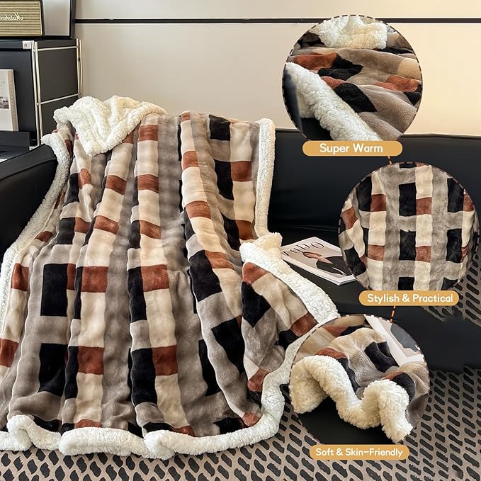 Twin Size Fleece Blanket for Bed - Soft Cozy Fuzzy Blankets, Reversible Plush & Warm Blanket for Couch, Bed, Sofa -Gift for Women, Mom, Girl - Winter Fluffy Home Decor 45"x60"