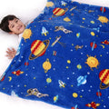 Lukeight Toddler Blanket Gifts for Boys and Girls, Plush Throw Blanket for Kids, Thick and Warm Boys Blanket for Teens Birthday (Space, 50x60 Inches)