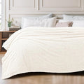 Exclusivo Mezcla Fleece King Size Bed Blanket, Ultra Soft, Lightweight and Fuzzy White Blanket for Women, Home Decor, 90x104 Inches