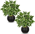 2 Packs Artificial Plants in Black Pot Fake Ivy Plants Potted Decorative Faux Plant for Home Kitchen Decor