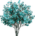 Mandy's Teal Artificial Baby’s Breath Flowers 6 Bundles Silk Gypsophila, 18.5 Inch European Style Modern Home Decor Centerpiece, Neutral Wedding Flower Arrangements