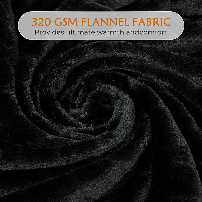 TOONOW Fleece Blanket Fuzzy Plush Throw Blanket Twin Size 60" x 80", Super Soft Fluffy Bed Blanket Geometric Pattern Comfy Microfiber Flannel Blankets for Couch, Bed, Sofa, Black