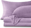 BEDELITE Flannel Sheets Twin Size Lavender - Super Soft Fleece Sheets Set Fluffy Extra Plush, 3 Piece(Include Fitted Sheet, Flat Sheet, 1 Pillowcase)