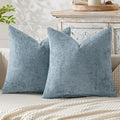 MIULEE Pack of 2 Coastal Blue Throw Pillow Covers 22x22 Inch Summer Modern Boho Accent Decorative Pillow Covers Soft Farmhouse Cushion Covers for Home Decor Couch Bed Sofa Living Room