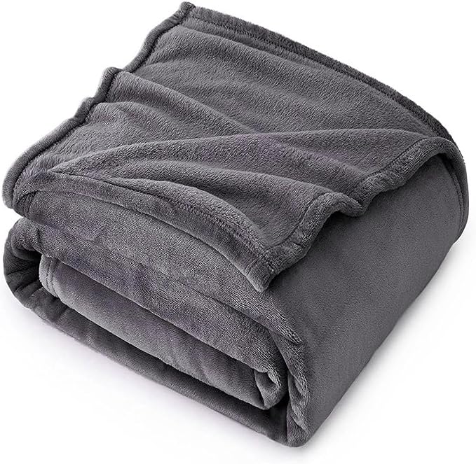 Polar Fleece Throw Blanket for Couch, Twin Bed, Chair, Kids, Adults, Pets 50x60 Soft Cozy Reversible Throw Blanket (Charcoal Grey)
