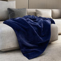 Mon Chateau 60" x 70" Hearthside Faux Fur Throw Blanket, Reversible Soft Blanket for Queen-Size Bed, Couch, or Sofa, Cozy Home Decor and Stylish Living Room Comfort, Winter Cream (Midnight Tide)
