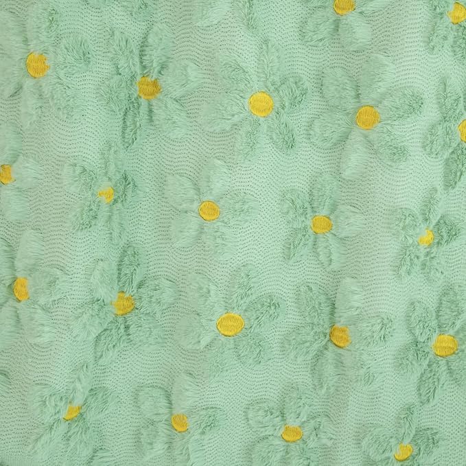 Horaldaily Spring Summer Throw Blanket, Green Daisy Soft Fuzzy Plush Faux Fur Cozy Blankets for Couch Sofa Bed Lounging, Ideal Gifts for Kids Adults Wife Self, 50x60