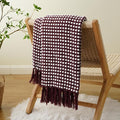 Bunnikins & Clover Knitted Red Purple Throw Blanket, Cozy Warm Lightweight Chenille Throw Blanket for Bed, Sofa, Home Decor, 50"x60"