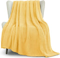 Whale Flotilla Extra Large Fuzzy Fleece Throw Blanket for Couch, 50x70 Inch Fluffy Warm Soft Jacquard Blankets for All Season, Lightweight and Cozy, Yellow