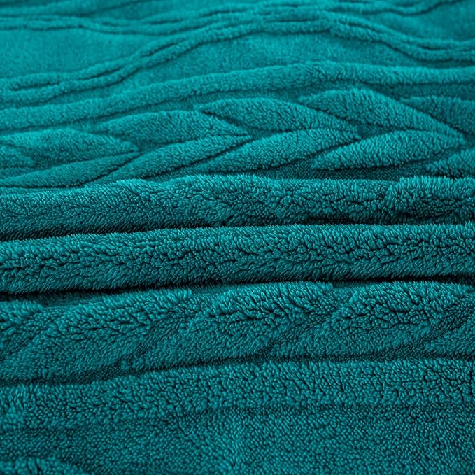 YUSOKI Queen Size Blanket Single Layer,Weight(4.4lb),370GMS-3D Stylish Design for Gift Home Decor (Teal,90"x90")