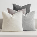 MIULEE Pack of 4 Decorative Textured Boucle Throw Pillow Covers 18x18 Inch Neutral Grey Accent Solid Pillow Cases Couch Cushion Covers for Modern Farmhouse Boho Chair Sofa Bed Livingroom Home Decor