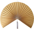 ChumDecor Fan Wall Decor, Japanese Giant Fan, Large Bamboo Fan Wall Art For Boho Hanging Headboard, Decorative Folding Fans For Over Bed, Asia Trending (Ivory 60 inch)