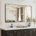 Large Black Bathroom Mirror, 48" x 30", Shatterproof & Anti-Rust Vanity Mirror Wall Mount, Rectangle Mirrors with Metal Frame for Over Sink, Bathroom, Bedroom, Living Room,Entryway