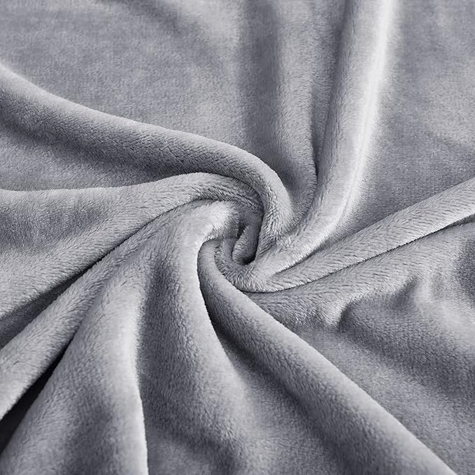 StangH Flannel Fleece Blanket King Size, Plush Super Soft Cozy Microfiber Blankets for Bed Couch, Large Fuzzy Throw Blanket for Babies/Elders, (King Size 108 x 90, Grey)