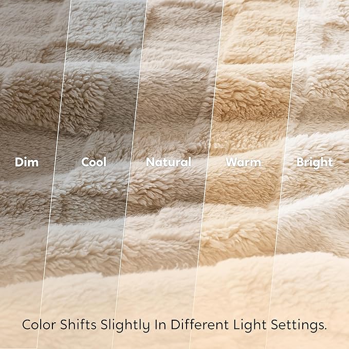 Joiedomi Queen Size Blanket for Bed, Soft Brown Fleece Checkered Blankets Gifts for Women Mom Girls, 280GSM Cozy Cute Soft Throw Home Room Decor Aesthetic Gifts 90x90 Inches